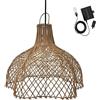 Lumisky Lampada a sospensione solare bohémien in rattan naturale stile vimini intrecciato LED bianco caldo ARIA SOLAR