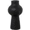 DRW Vaso da Tavolo a Forma di Ceramica, Texture Organica, Nero, 24 x 12 x 12 cm