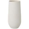 DRW Vaso da Pavimento portaombrelli in Ceramica, Bianco e Beige, 50 x 24 x 24 cm