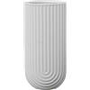 DRW Vaso da Tavolo cilindrico in Ceramica, Bianco, 30 x 15 x 15 cm