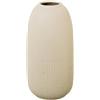 DRW Vaso da Pavimento cilindrico in Ceramica Ecru, 30 x 14,5 x 14,5 cm