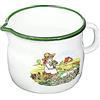 Krüger Haushaltswaren KRÜGER Bollilatte, 14 cm, Decorazione: Bambino con Oche, Capacità: 1.5 Litri, Smaltato, Pentola per Bollire il Latte, Multicolore