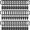 AMZSEVEN Confezione da 44 anelli per tende in metallo con clip, ganci per tende a tensione, resistenti anelli per tendaggi con clip, finestra decorativa per tende, diametro interno da 2,5 cm, colore
