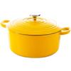 BK Cookware Ghisa Smaltata Tedesca, 24 cm/4,2 litri Casseruola avec Couvercle, Forno Olandese, Fornello a Induzione, Lavabile in lavastoviglie, Forno fino a 220°C, Sole Giallo
