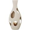 DRW Lampada da tavolo in ceramica traforata, beige ruvido, 60 x 26 x 26 cm