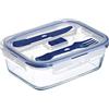 Luminarc Pure Box Active ermetico Rettangolare di 122 cl, sodo tensionado, Blu, 18 x 11 x 18 cm