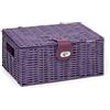 ARPAN, Piccolo Cestino in Resina Intrecciata con Coperchio e Serratura, Viola, Size:Small W28cm X D20cm X H12.5cm approx