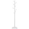 DRW Appendiabiti da Terra e Base in Marmo in Metallo Bianco 175 x 37 x 37 cm