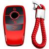 M.JVisun Morbido TPU Custodie per Chiavi Auto Per Mercedes-Benz 2019-2022 Classe A C G 2017-2022 Classe E 2018-2021 Classe S Cover Chiave Guscio Chiavi -Lucido Rosso - Intrecciato Portachiavi
