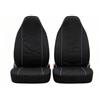 Rebeca Shop Coprisedili compatibili con Smart Fortwo W450, W451 e W453, Nero con Rigo, Policotone, Set da 2 Pezzi, Sedili Anteriori (NERO CON RIGO GRIGIO)