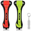 ELZO Martello di Emergenza di Auto per Rompere Finestra e Tagliare Le Cinture di Sicurezza con Survival Whistle, 2 Pezzi, Nero + Rosso + Verde Neon