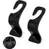 Newellsail Ganci per Sedile Auto Gancio per Poggiatesta del Sedile Posteriore con Strass Ganci per Seggiolino Universale per Borsetta, Vestiti, Borsa della Spesa 2 Pezzi (Nero)