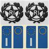 StampaGenerale® - Kit Completo Adesivi Restauro Targa Auto (2 Pz Bollino Logo RI in Rilievo 13x13 mm + 4 Pz Adesivo Europa 9,8x4,5 cm in PVC Rifrangente) — Impermeabile e Facile da Applicare (6)
