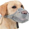 FDEETY Museruola Traspirante Rete Morbida Protettiva Cane Regolabile Sicura Comfort Animale Domestico (Grigio M)