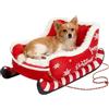 Generico Cuccia Per Cani A Tema Natalizio,con Base Antiscivolo e Termico | Lavabile Cuccia Per Animali Domestici | Per Utilizzo Invernale Per Cuccioli E Animali Da Interno Ed Esterno Per Auto Divano E Gabbia