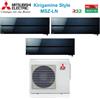 Mitsubishi Electric Condizionatore Mitsubishi Electric Trial Split Kirigamine Style Onyx Black 9000+9000+12000 con MXZ-3F54VF R-32 Wi-Fi Integrato