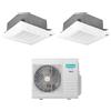 Hisense Condizionatore Dual Split a Cassetta Hisense 18+18 con 5AMW105U4RQC R-32 Wi-Fi Optional con Telecomando e Pannello