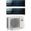 Mitsubishi Electric Climatizzatore Condizionatore Mitsubishi Electric Dual Split Inverter serie Kirigamine Style MSZ-LN 9+18 con MXZ-2F53VF Onyx Black R-32 Wi-Fi Integrato Colore Nero 9000+18000