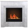 Divina Fire Camino a bioetanolo da terra BELLINI in legno effetto Marmo Bianco Made in Italy L96 x P35 x H96