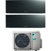 Daikin Climatizzatore Condizionatore Daikin Bluevolution Dual Split Inverter serie EMURA BLACK III 7+12 con 2MXM40N R-32 Wi-Fi Integrato 7000+12000 Colore Nero - Garanzia Italiana