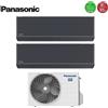 Panasonic Climatizzatore Condizionatore Panasonic Dual Split Inverter Serie Etherea Dark 7+12 con CU-2Z50TBE R-32 Wi-Fi Integrato Colore Grigio Grafite 7000+12000