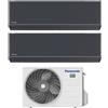 Panasonic Climatizzatore Condizionatore Panasonic Dual Split Inverter Serie Etherea Dark 9+9 con CU-2Z35TBE R-32 Wi-Fi Integrato Colore Grigio Grafite 9000+9000