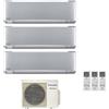 Panasonic Climatizzatore Condizionatore Panasonic Trial Split Inverter Serie Etherea Silver 9+9+12 con CU-3Z52TBE R-32 Wi-Fi Integrato 9000+9000+12000 Argento