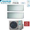 Daikin Climatizzatore Condizionatore Daikin Bluevolution Dual Split Inverter serie STYLISH TOTAL SILVER 12+15 con 2MXM50M9/N R-32 Wi-Fi Integrato 12000+15000 Colore Grigio - Garanzia Italiana