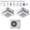 Samsung Climatizzatore Condizionatore Samsung Dual Split Inverter Cassetta 4 Vie Mini Windfree 18+18 con AJ100TXJ5KG/EU R-32 18000+18000 Wi-Fi Optional con Griglia Inclusa