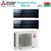 Mitsubishi Electric Condizionatore Mitsubishi Electric Dual Split Kirigamine Style Onyx Black 9+9 con MXZ-2F42VF R-32 Wi-Fi Integrato