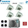Daikin Climatizzatore Condizionatore Daikin Bluevolution Inverter Quadri Split a Cassetta FFA-A 9+9+9+18 con 4MXM80N R-32 Wi-Fi Optional Con Griglia Bianca Inclusa 9000+9000+9000+18000 - Garanzia Italiana