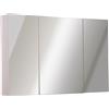 EasyComfort Armadietto Pensile da Bagno 3 Ante con Specchio in Legno Rovere 90x60x13,5 cm