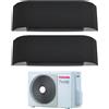 Toshiba Climatizzatore Condizionatore Toshiba Dual Split Inverter serie HAORI 10+13 (9+12) con RAS-2M18U2AVG-E R-32 Wi-Fi Integrato 10000+13000 (9000+12000) Colore Grigio Scuro