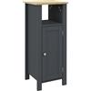 Easycomfort Mobile Bagno Salvaspazio con Armadietto e Ripiano Aperto in Legno, 32x30x80cm, Grigio