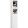 EasyComfort Mobile Colonna Bagno a 2 Armadietti con 6 Ripiani Regolabili, in Legno, 40x35x180 cm, Bianco