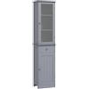 EasyComfort Mobile Colonna Bagno Salvaspazio con Armadietto, Cassetto e Ripiani in MDF, 40x27x171.5cm, Grigio