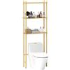 EasyComfort Mobile Sopra WC a 3 Ripiani a Doghe Salvaspazio in Bambù, 63.5x25.5x181 cm, color Legno