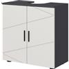 Easycomfort Mobile Sottolavabo Bagno per Piedistallo con Armadietto 2 Ante, 60x30x60cm, Grigio