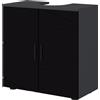 Easycomfort Mobile Sottolavabo Bagno per Piedistallo con Armadietto 2 Ante, 60x30x60cm, Nero