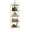 EasyComfort Scaffale Bagno a 5 Ripiani Regolabili in Altezza in Bambù, 43.5x31.5x142 cm, Legno Naturale