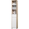 Easycomfort Scaffale Bagno Salvaspazio in Legno, Mobiletto a Colonna con Ripiani, Armadietto e Cassetto, Bianco, 32.6x30x171.2cm