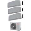 Toshiba Climatizzatore Condizionatore Toshiba Trial Split Inverter serie HAORI 10000+10000+13000 (9000+9000+12000) con RAS-3M18U2AVG-E Wi-Fi Integrato Grigio Chiaro/Grigio Scuro 10+10+13 (9+9+12) - NOVITA' Grigio Chiaro