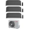 Toshiba Climatizzatore Condizionatore Toshiba Trial Split Inverter serie HAORI 10000+10000+16000 (9000+9000+15000) con RAS-3M18U2AVG-E Wi-Fi Integrato Grigio Chiaro/Grigio Scuro 10+10+16 (9+9+15) - NOVITA' Grigio Scuro