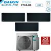 Daikin Climatizzatore Condizionatore Daikin Bluevolution Trial Split Inverter serie STYLISH TOTAL BLACK 9+9+18 con 3MXM68N R-32 Wi-Fi Integrato 9000+9000+18000 Colore Nero - Garanzia Italiana