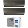 Haier Climatizzatore Condizionatore Haier Dual Split Inverter serie FLEXIS PLUS BLACK 7+12 con 2U40S2SM1FA R-32 Wi-Fi Integrato Colore Nero 7000+12000