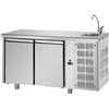 Tavolo Refrigerato 2 porte,con lavello a destra. 310 Lt. Acciaio inox. -2°/+8°C. - Cm. 142x70x85H.