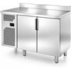 Tavolo Refrigerato 2 porte, con alzatina 300 Lt. MADE IN ITALY. Acciaio inox. -2°/+8°C. - Cm. 126x70x85H. * MOTORE A SINISTRA *