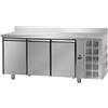 Tavolo congelatore 3 porte, con alzatina, 455 Lt. Acciaio inox. -18°/-22°C. - Cm. 187x70x85H.