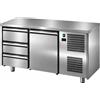 Tavolo Refrigerato 1 porta + cassettiera a 3 cassetti, 200 Lt. Acciaio inox. -2°/+8°C. Cm. 146x60x85H.