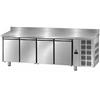 Tavolo Refrigerato 4 porte, con alzatina. 400 Lt. Acciaio inox. -2°/+8°C. Cm. 236x60x85H.